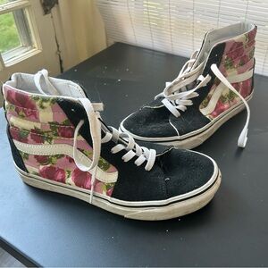 Romantic floral high top vans